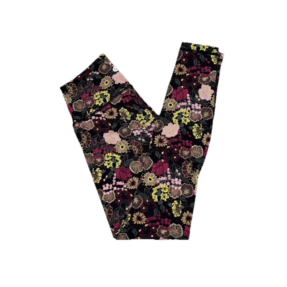 LULULEMON WUNDER UNDER LEGGING 28”FLUOROLACE MULTI SIZE 4